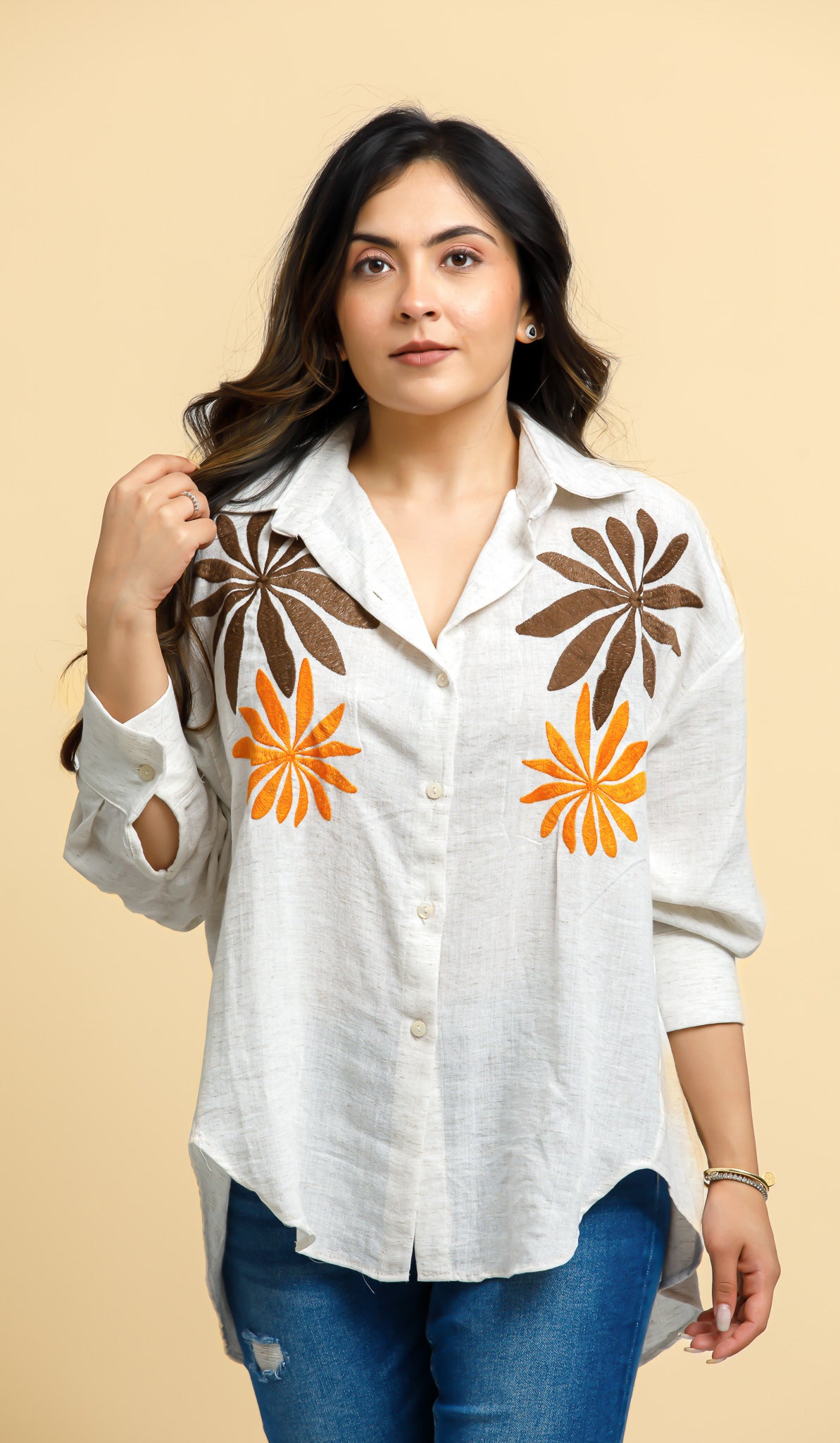 weaved floral Shirt